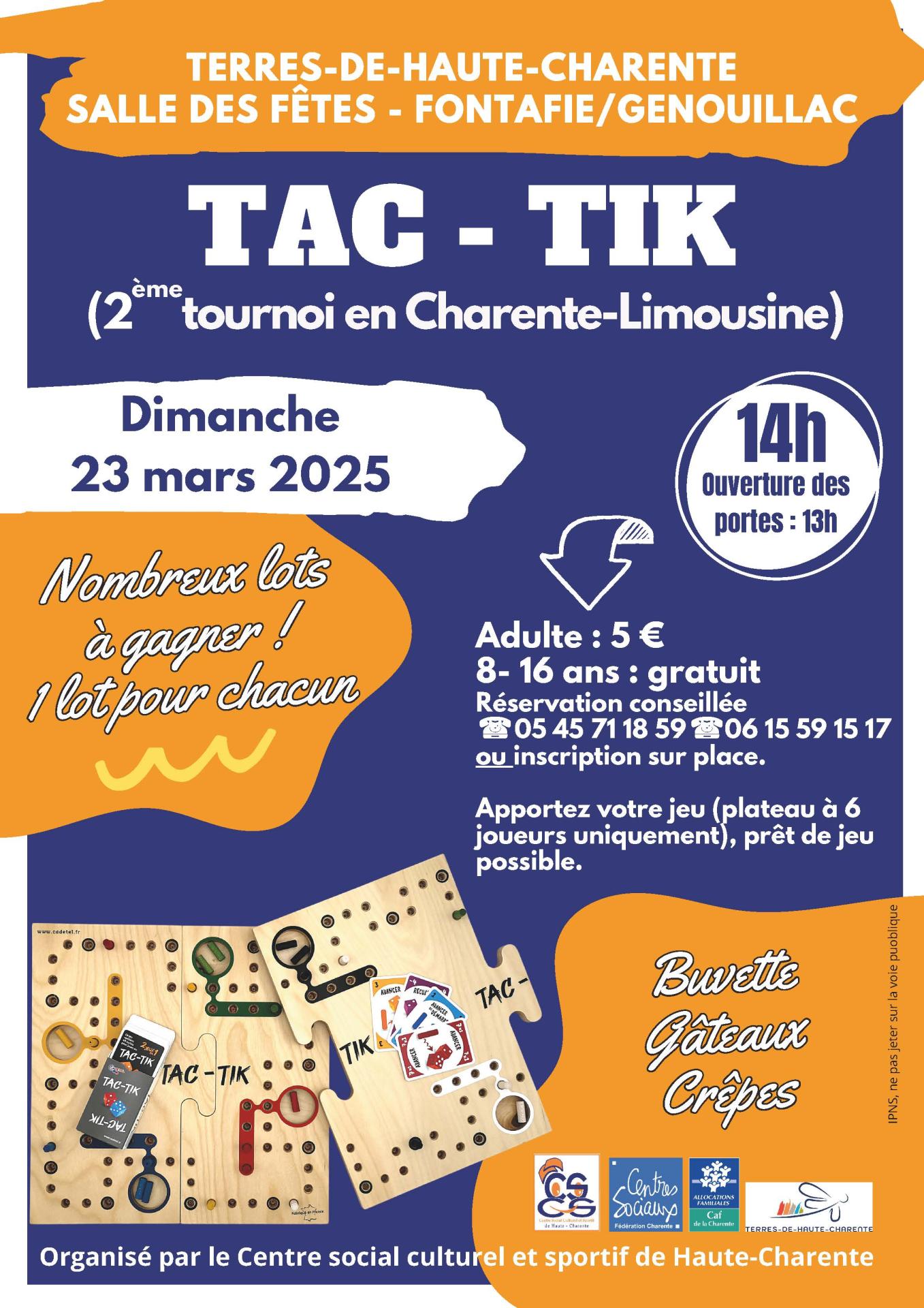 2eme tournoi tac tik 23 mars 2025